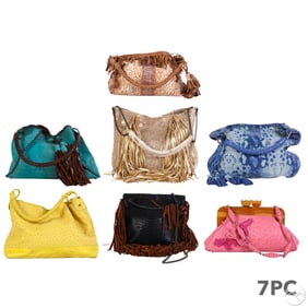Anthony Luciano Designer Leather Handbags 7pc LOT