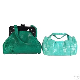 Anthony Luciano & Nancy Gonzalez Green Purses 2pc