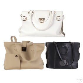 Salvatore Ferragamo Vintage Purse and Tote 3pc LOT