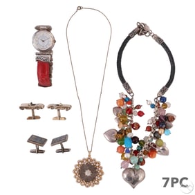 Sterling Necklace Ecclissi Watch Cufflinks 7pc LOT