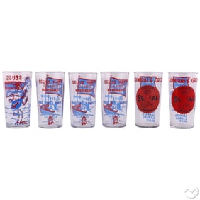 Set of 6 Dr. Seuss 1941 Navy Admiral Grog Glasses
