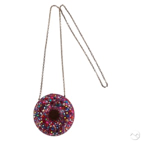Judith Leiber Couture Crystal Donut Minaudiere Bag