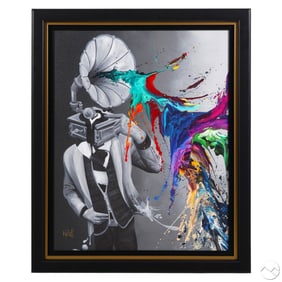 Kevin Vigil Kre8 b.1980 Embellished Music Painting
