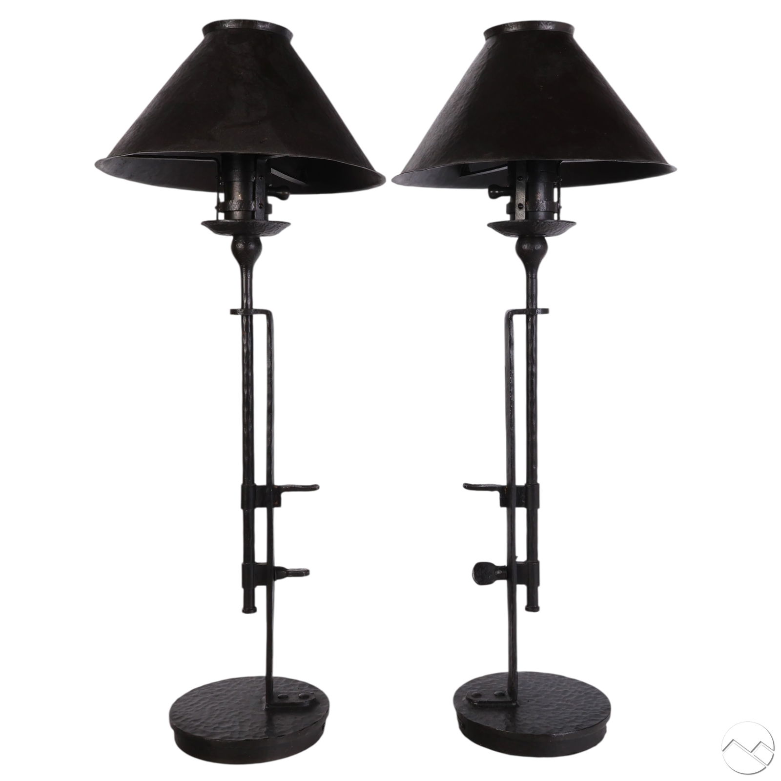 Ralph Lauren Pair Bronzed Adjustable Table Lamps (1 of 9)