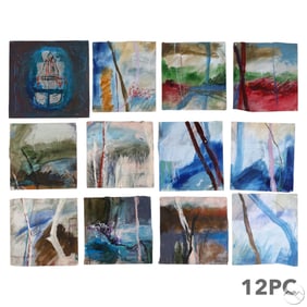 Allison Stewart B.1941 Abstract Paintings 12pc LOT