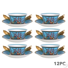 Versace Rosenthal Les Tresors Cream Soup Bowl SET