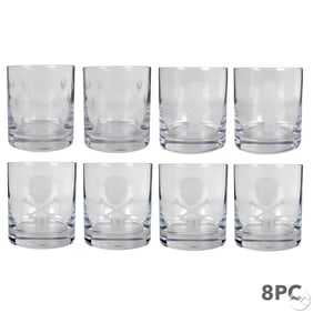 Ralph Lauren Polo Bar Lowball Crystal Glasses Lot