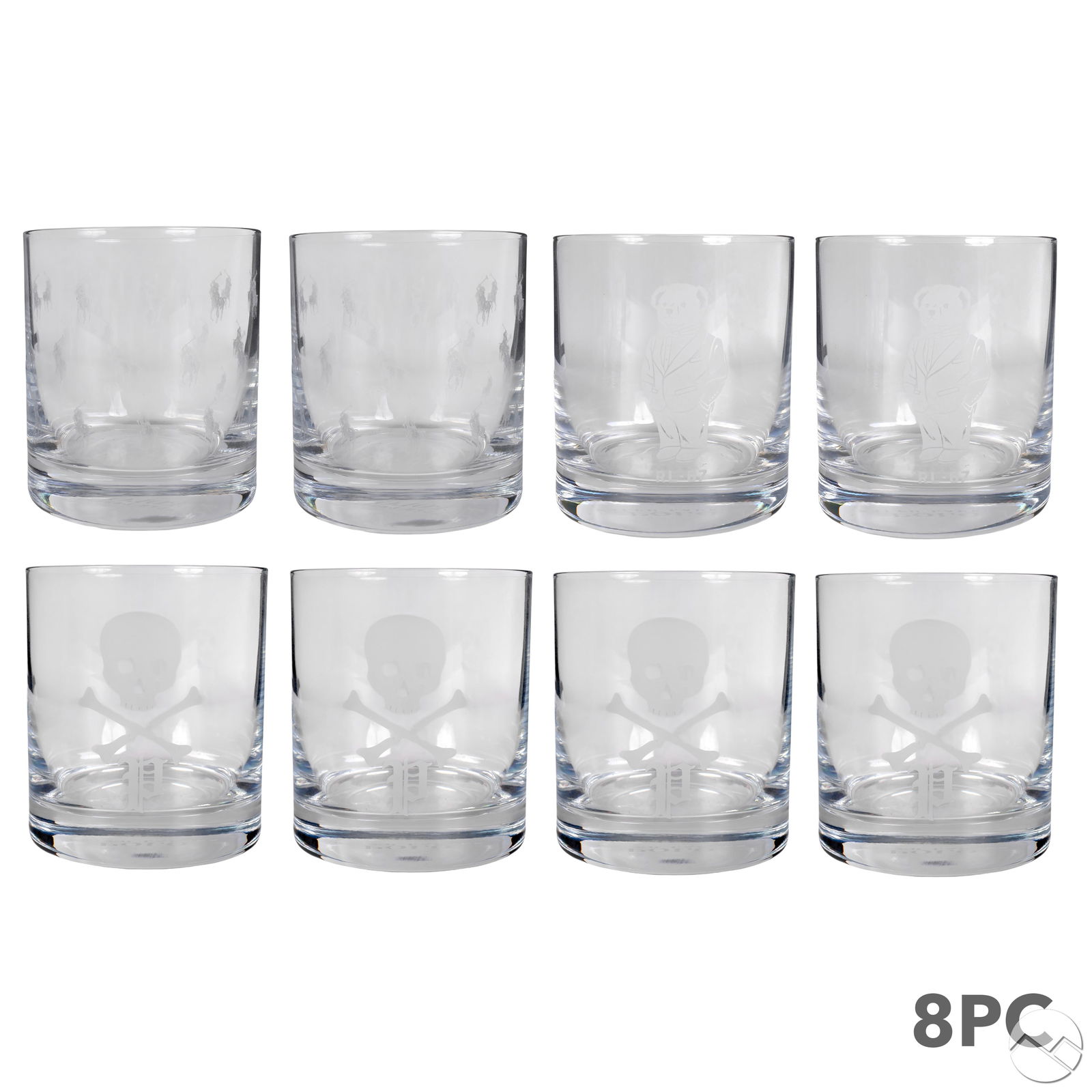 Ralph Lauren Polo Bar Lowball Crystal Glasses Lot (1 of 6)