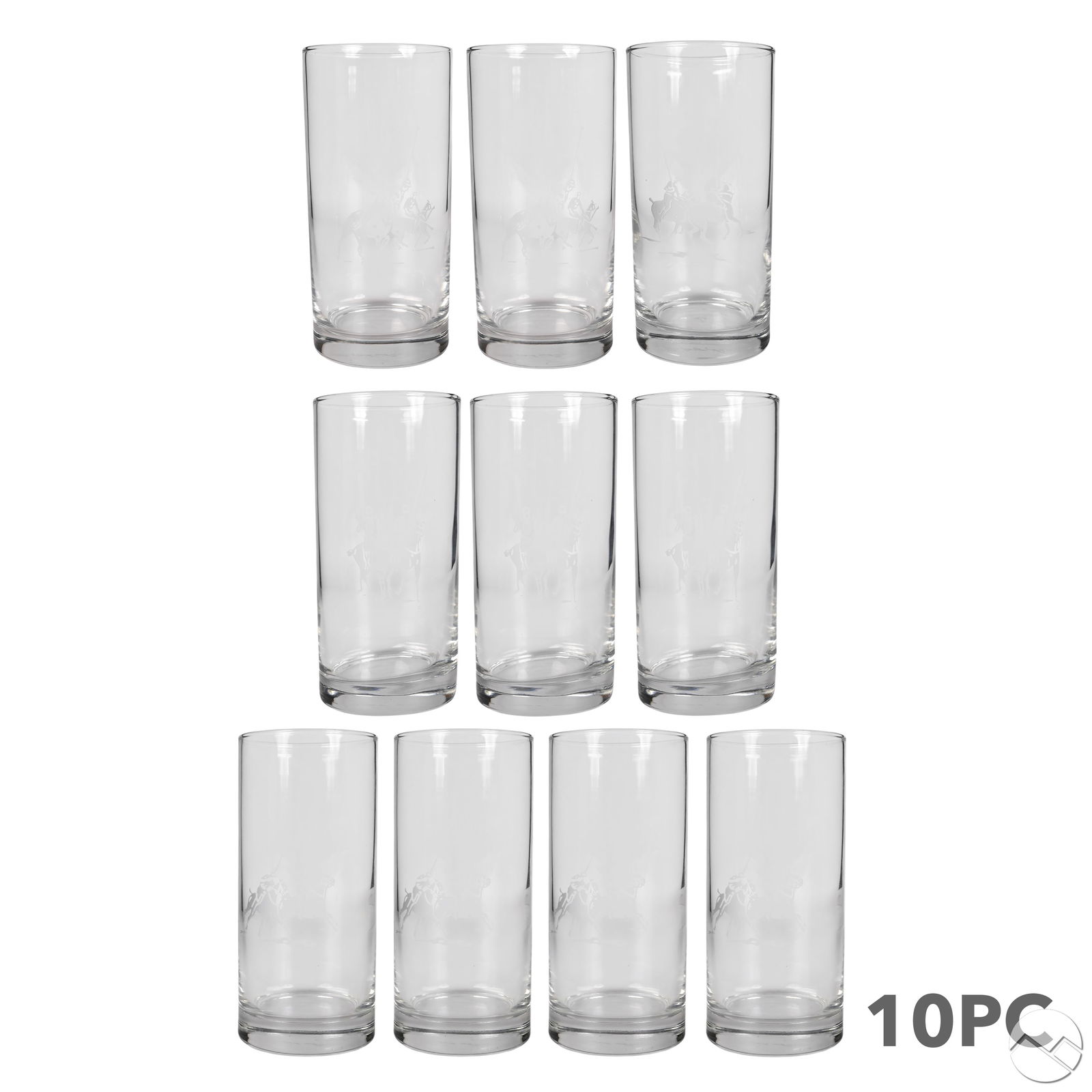Ralph Lauren Polo Scene Highball Glasses 10pc LOT (1 of 5)