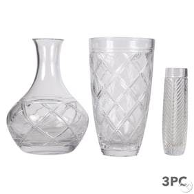 Ralph Lauren Home Crystal Vase & Decanter 3pc SET