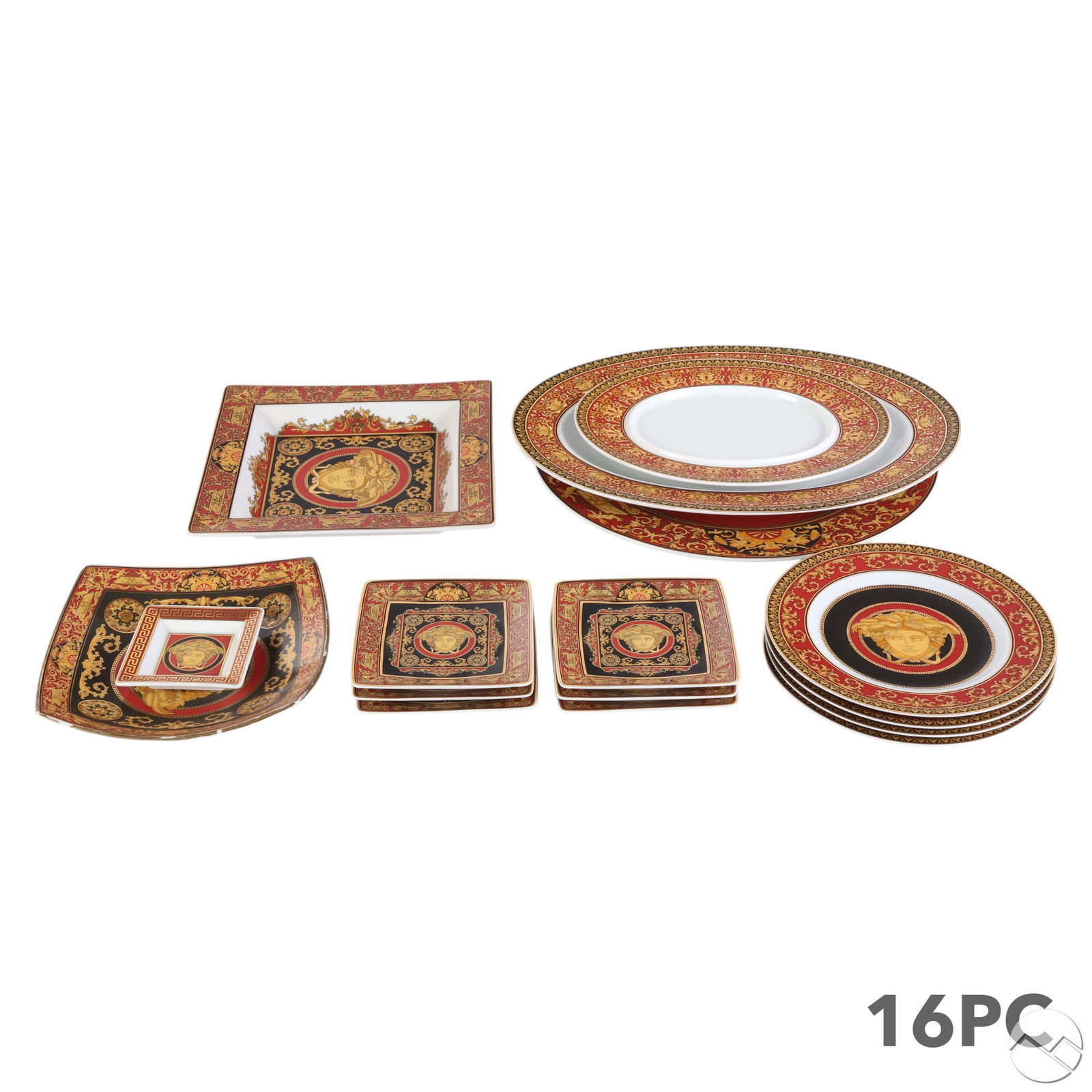 Versace Rosenthal Red Medusa Dinnerware 16pc LOT (1 of 8)