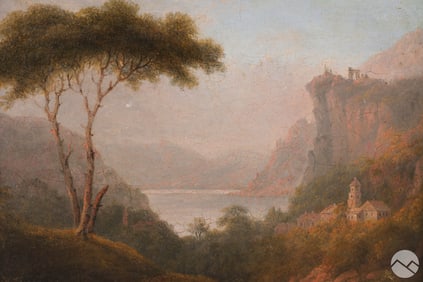 Thomas Hill 1829-1908 Lake Nemi Landscape Painting