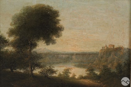 Thomas Hill 1829-1908 Lake Nemi Landscape Painting