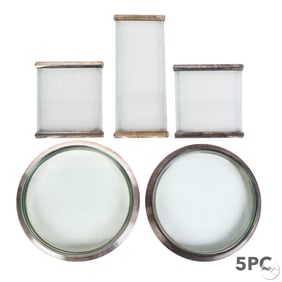 Ralph Lauren Glass & Metal Trays w/ Box 5pc LOT