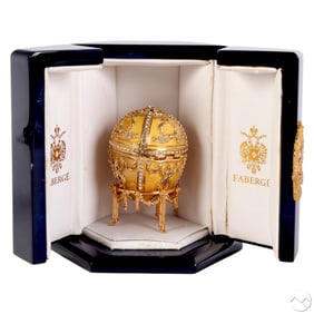 Faberge Imperial Coronation Enamel Egg & Necklace
