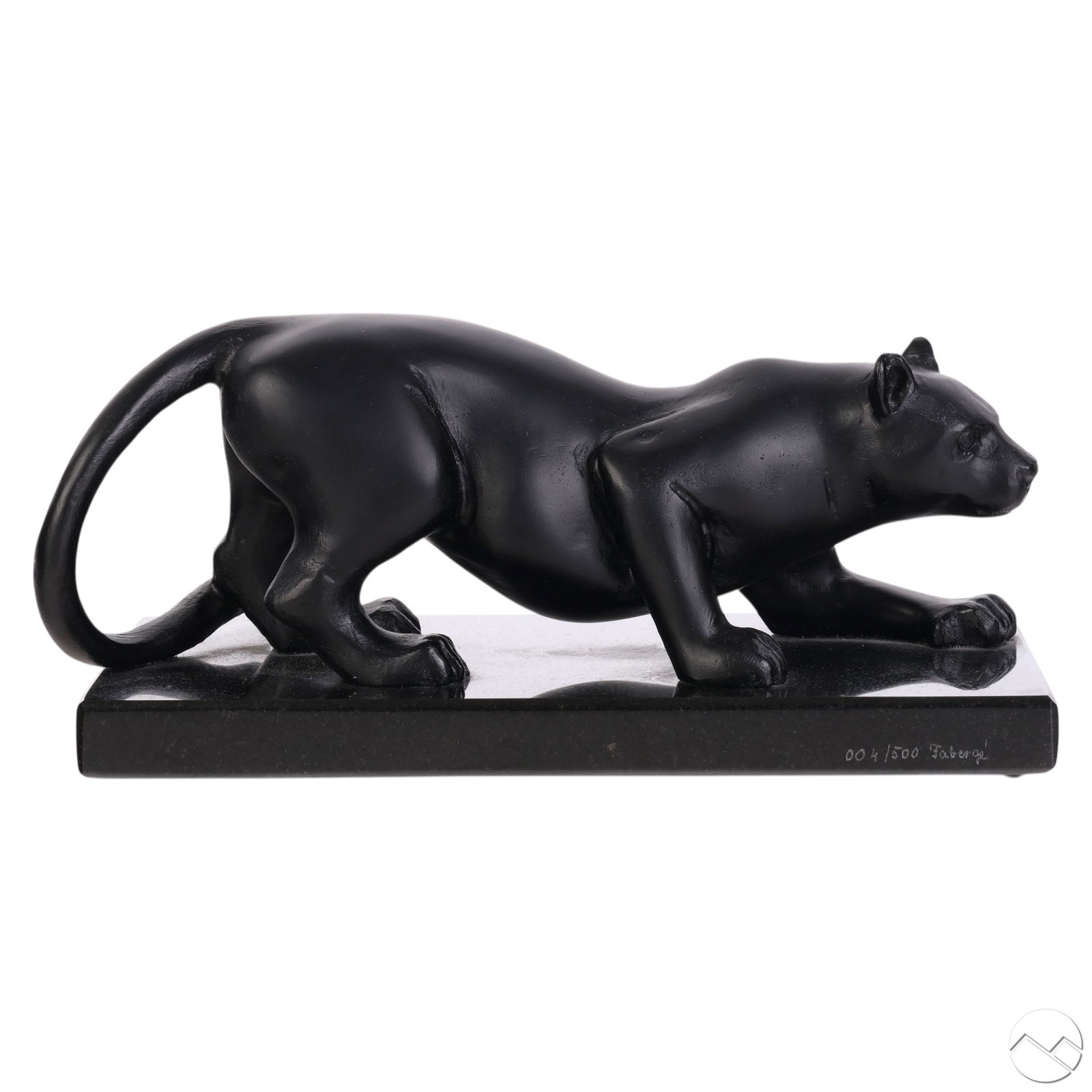 Faberge Black Pate de Verre LE Panther Cat SIGNED (1 of 8)