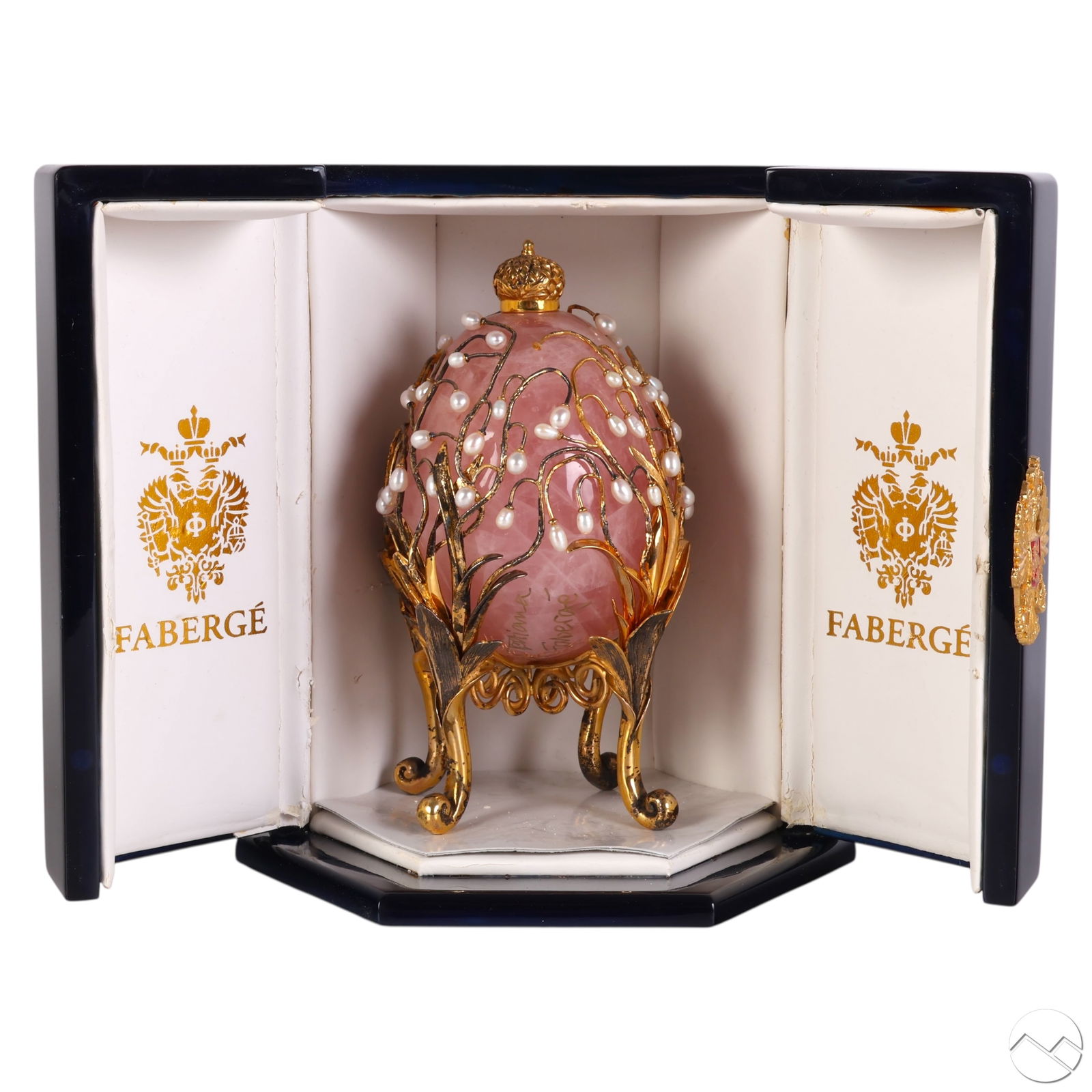 Faberge Rose Quartz & Pearl LE Egg with Box SIGNED (1 of 8)