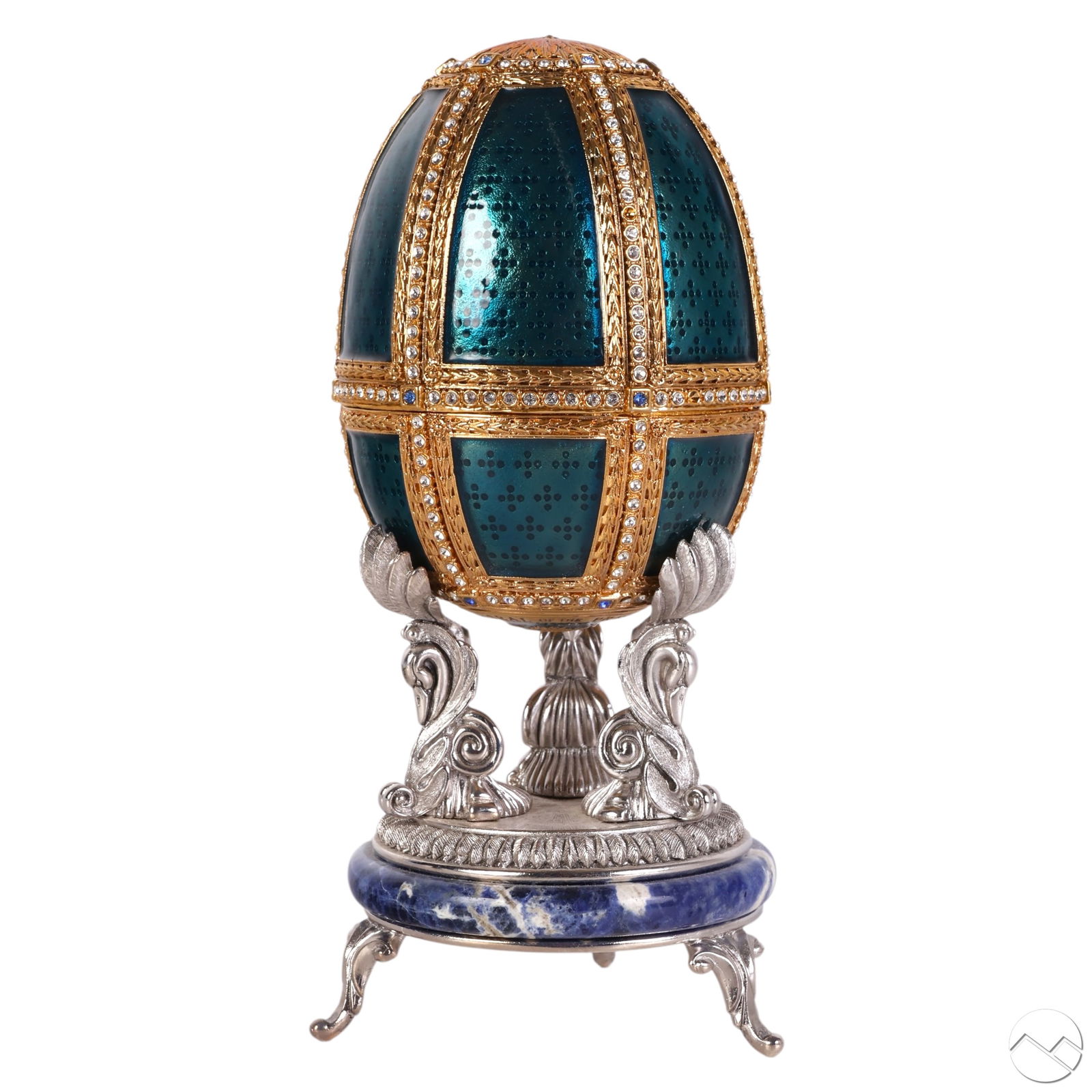 Faberge White House Enamel Crystal Egg Trinket Box (1 of 8)