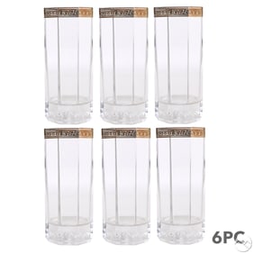Versace Rosenthal Medusa D'Or Highball Glasses 6pc