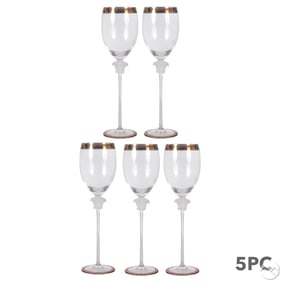 Versace Rosenthal Medusa D'Or Water Goblet 5pc SET