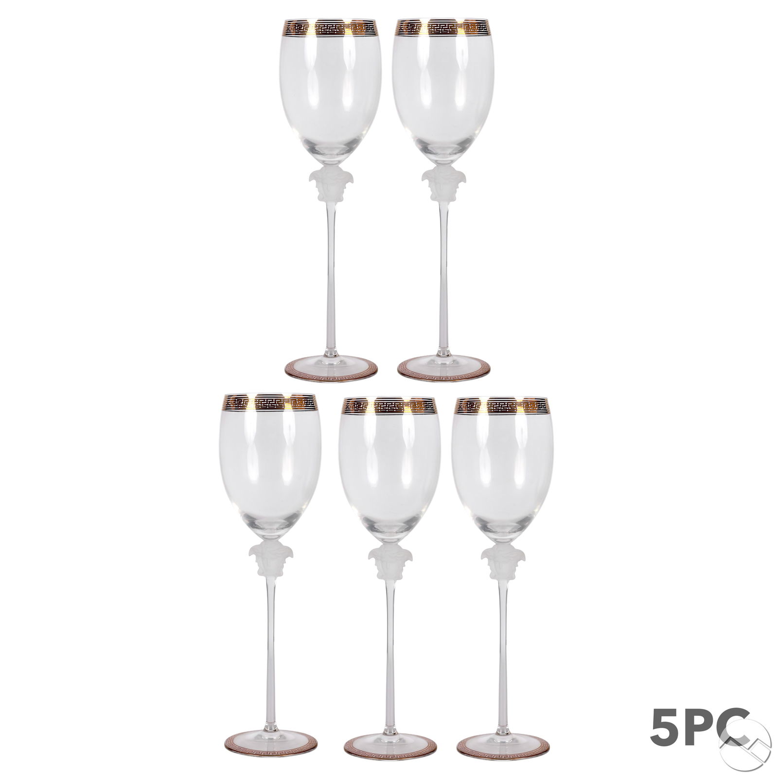 Versace Rosenthal Medusa D'Or Water Goblet 5pc SET (1 of 6)