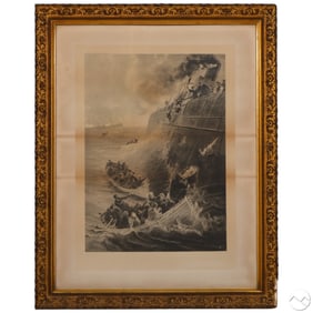 Antique Nautical Scene Print after Madawaska-Hemy