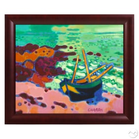 Guy Charon b.1927 Coastal Landscape Scene Painting