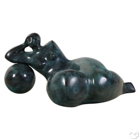 Rosa Serra b.1944 Reclining Nude Woman LE Bronze