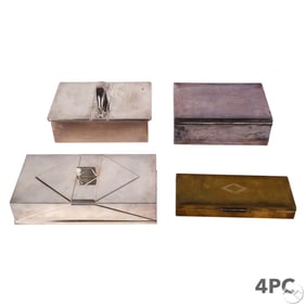 Ralph Lauren Silverplate Brass Storage Box 4pc LOT
