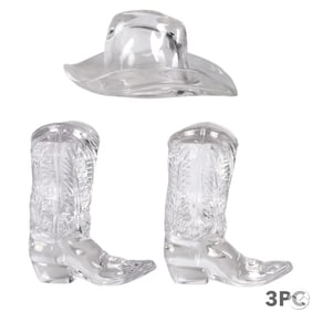 Ralph Lauren Crystal Cowboy Boots and Hat 3pc LOT