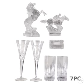 Waterford Crystal Glass Horse Paperweight 7pc. LOT