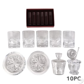 Baccarat Knife Rest Mayo Jar Glasses Coaster 10pc