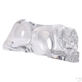 Baccarat Clear Crystal Stalking Panther Sculpture