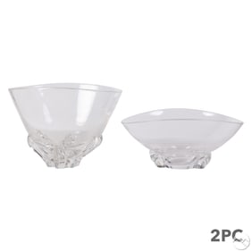 Steuben Crystal Art Glass Centerpiece Bowls 2p LOT