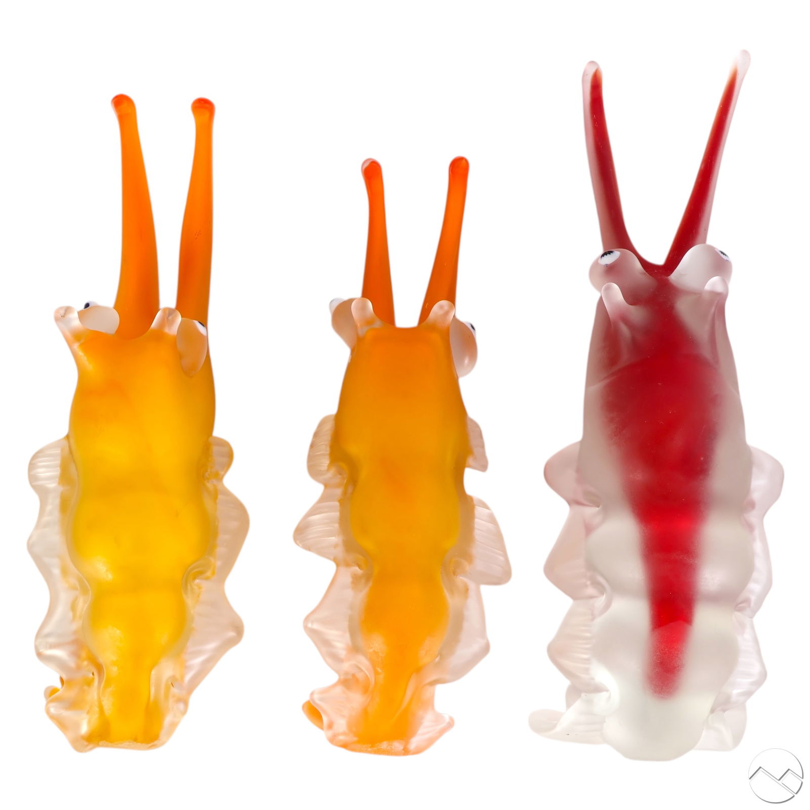 Art Glass Shrimp Cuttlefish Sculptures SIGNED 3pc (1 of 9)