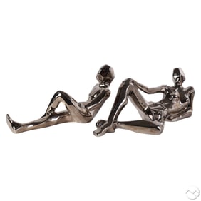 JARU Vintage Metallic Glazed Porcelain Sculptures