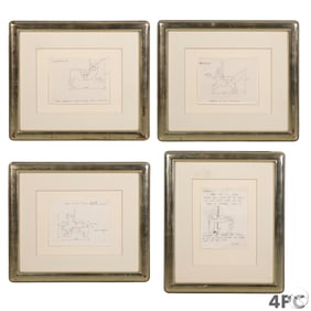 Red Grooms b.1937 Foxtrot Carousel Design Drawings