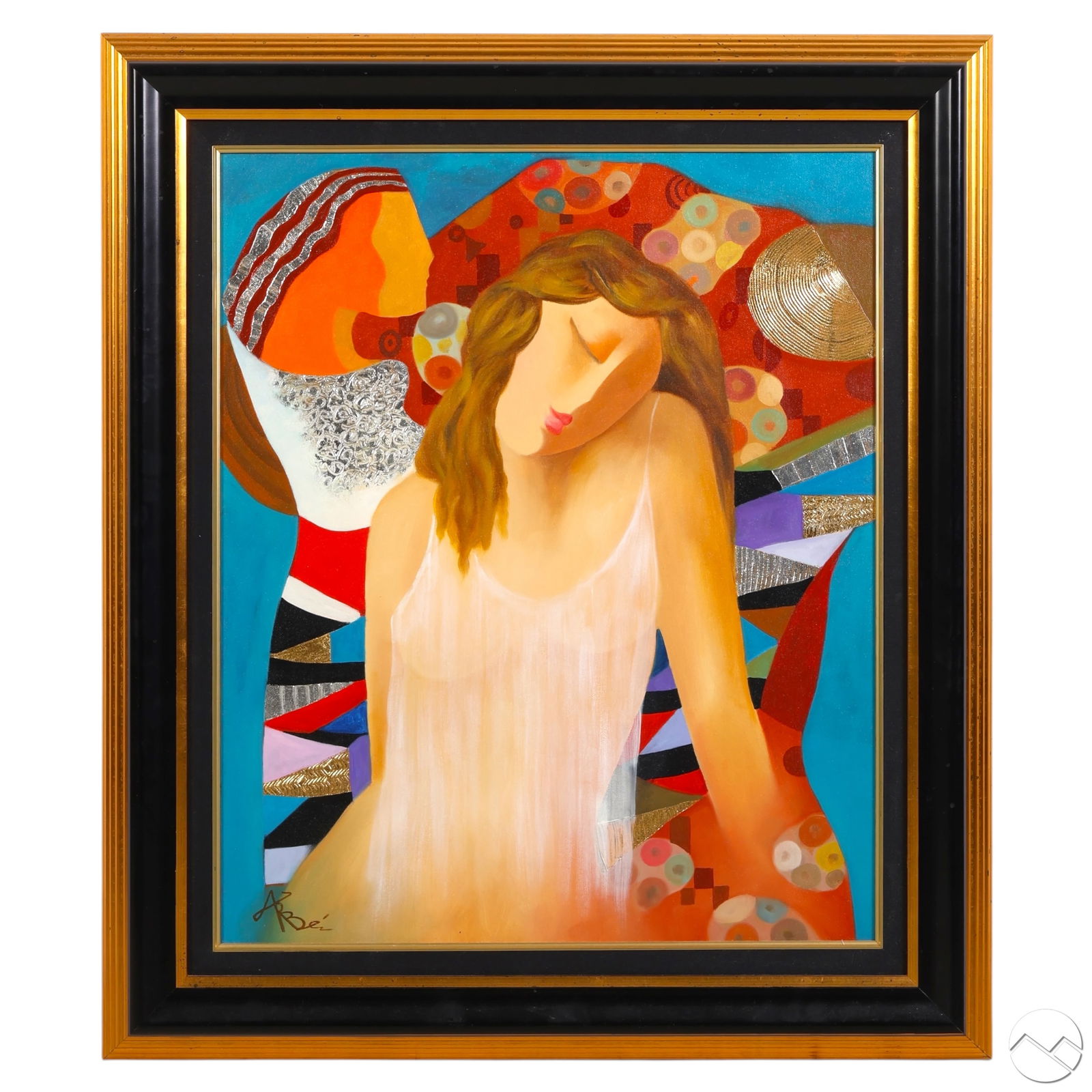 Arbe b.1958 Whisper of Love Figural Oil Painting (1 of 8)