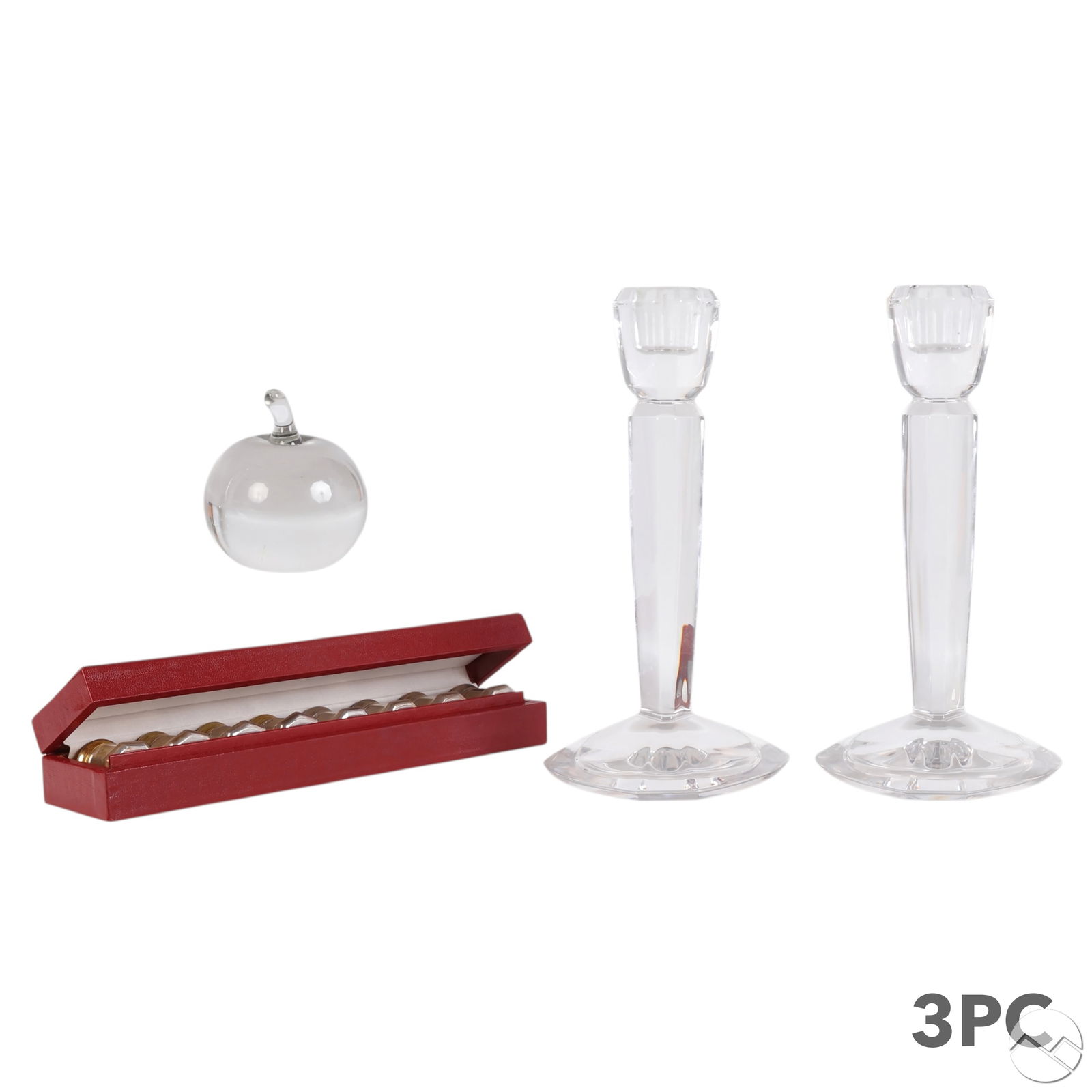 Tiffany & Cartier Sterling Silver Crystal 3pc LOT (1 of 8)