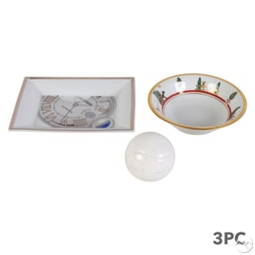 Cartier Limoges Tiffany Porcelain Bowl Tray Box 3p