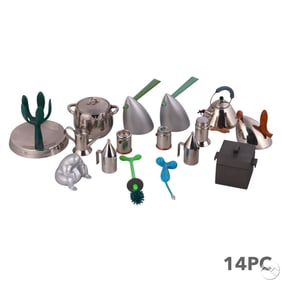 Alessi Stainless Miniature Kettle Shaker Pot 14pc