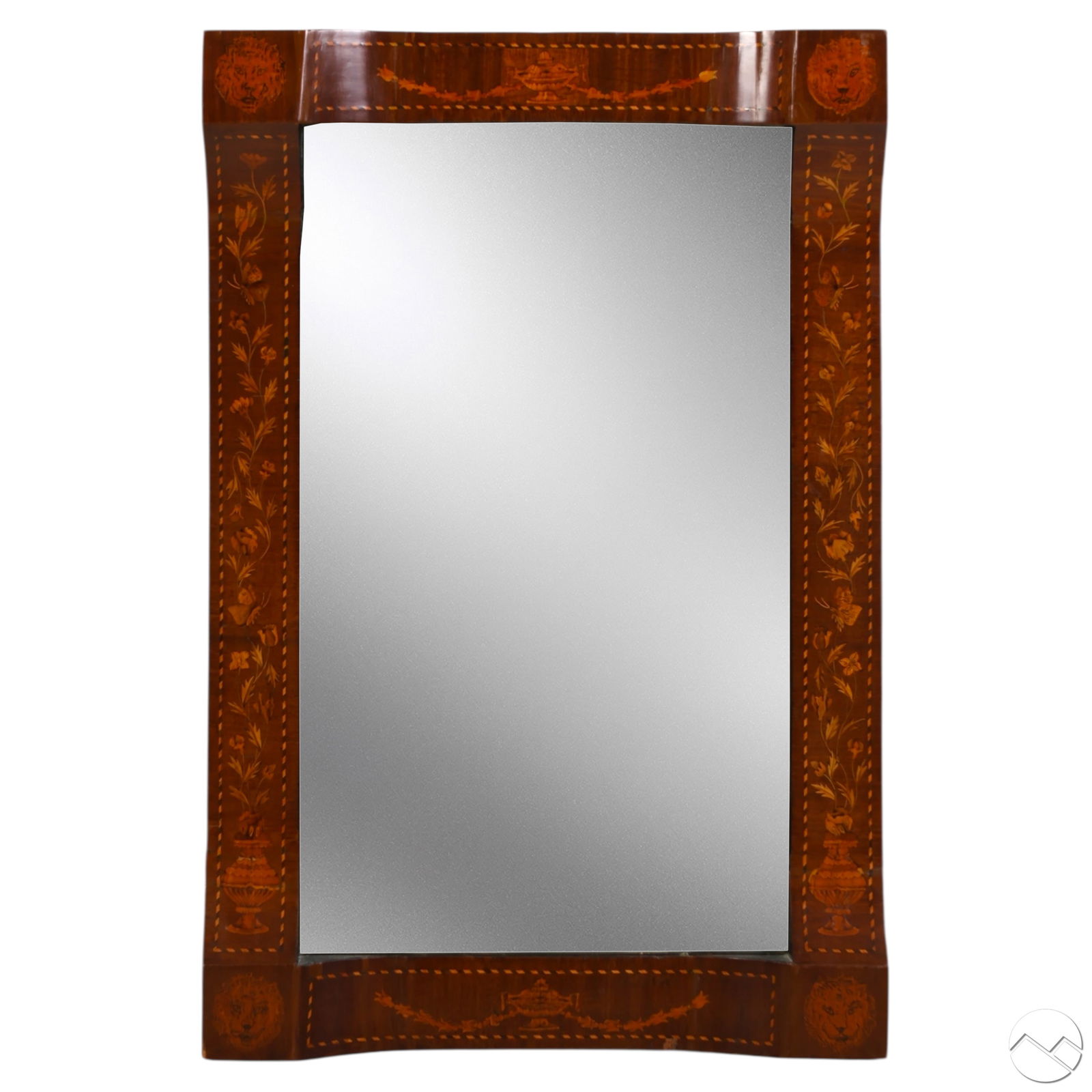 Antique Marquetry Wood Foliate & Butterfly Mirror (1 of 6)