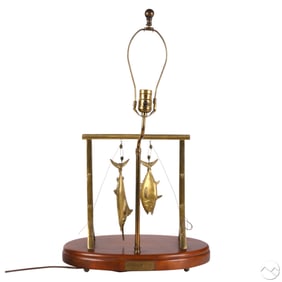 D.W. McDonald Figural Brass Sport Fisherman Lamp