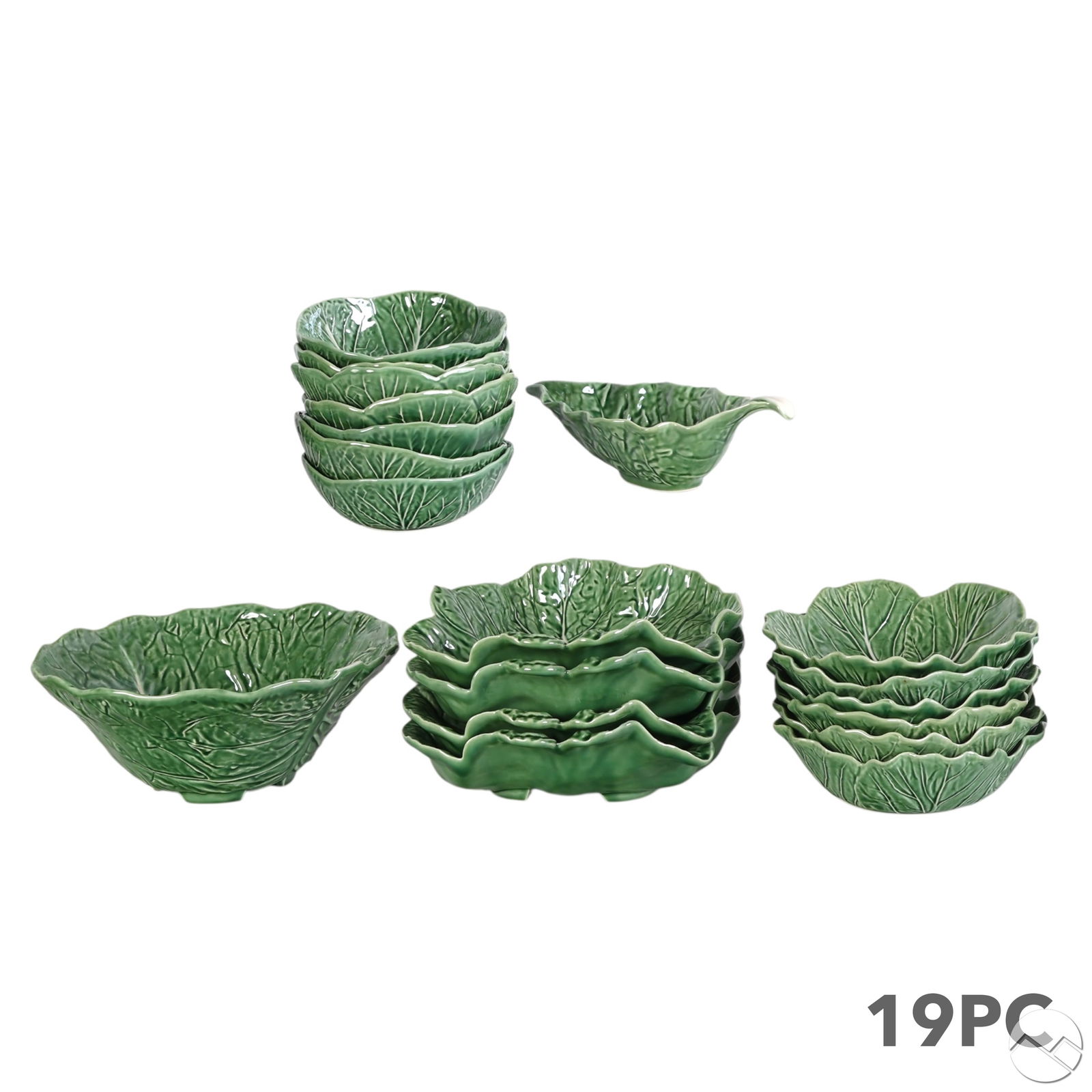 Bordallo Pinheiro Majolica Cabbage Ware 19pc SET (1 of 10)