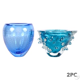 Leon Applebaum b.1945 Two Studio Art Glass Vases