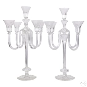 Pair of Gabriela Seres Handmade Glass Candelabras