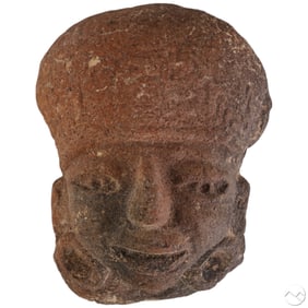 Pre-Columbian Style Carved Stone Figural Idol Bust