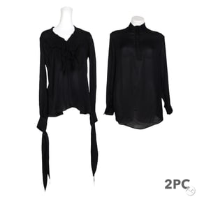 Givenchy Ladies Black Long Sleeved Blouse 2pc LOT