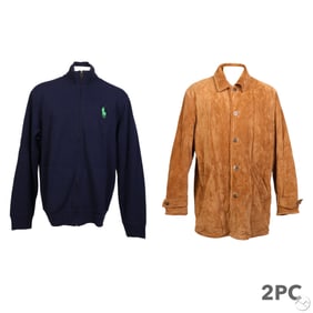 J. McLaughlin Mens Jacket & Polo Sweatshirt 2p LOT