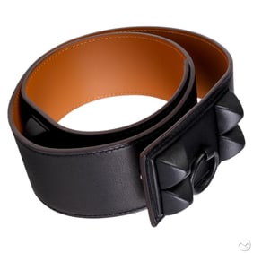 Hermes Black Luxury Designer Collier de Chien Belt